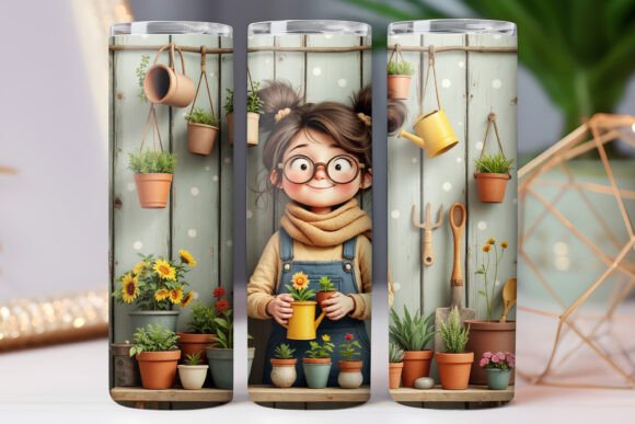 Cute Girl Plant Tumbler Wrap 20oz Skinny Review