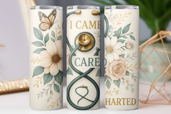 Floral Nurse Tumbler Wrap 20oz Skinny Review