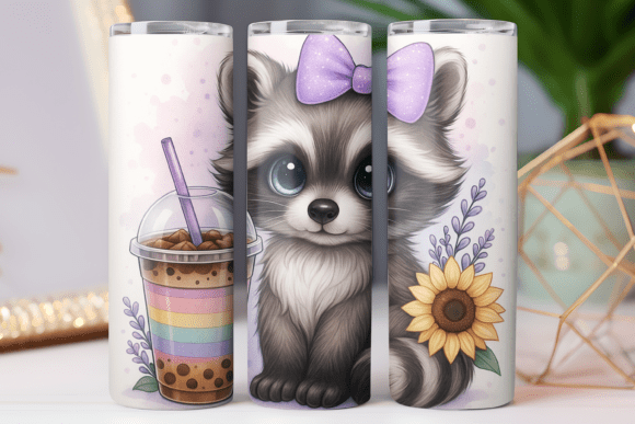Raccoon Animal Tumbler Wrap for 20oz JPG