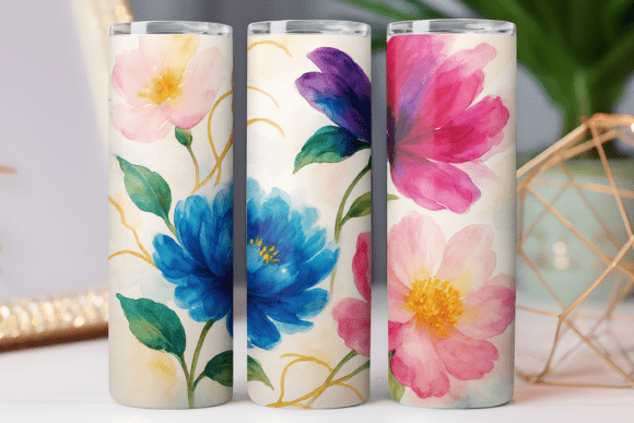 Watercolor Flower Tumbler Wrap Design Review