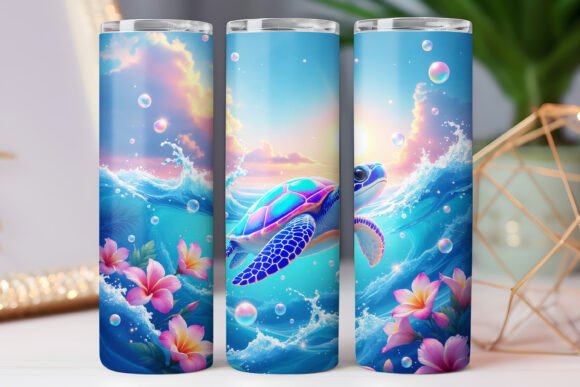 Wave Sea Turtle Tumbler Wrap 20oz Skinny Review